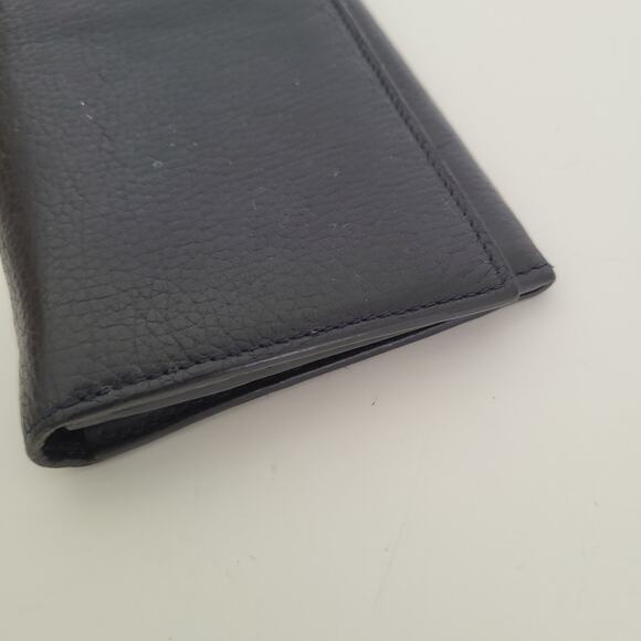 Dunhill Designer Checkbook Card Bill Holder Wallet Black Bifold Leather Long - Picture 10 of 11